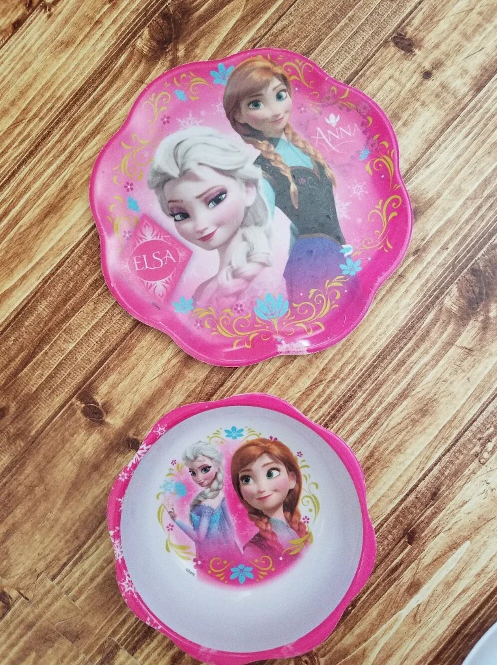 Disney Frozen Melamine Plate Bowl Set Elsa Anna Zak! Kids Girls